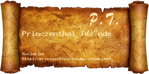 Princzenthal Tünde névjegykártya